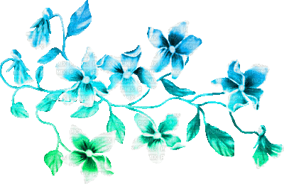 soave deco branch animated flowers spring blue - Бесплатный анимированный гифка