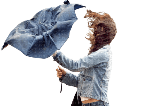 Frau mit Regenschirm - png gratis
