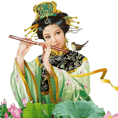 asian woman geisha femme - 免费PNG