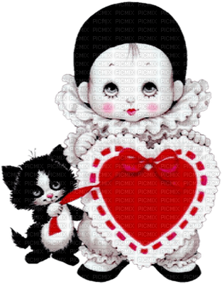 Kaz_Creations Valentine Deco Love Cute Mime Kitten - Free PNG