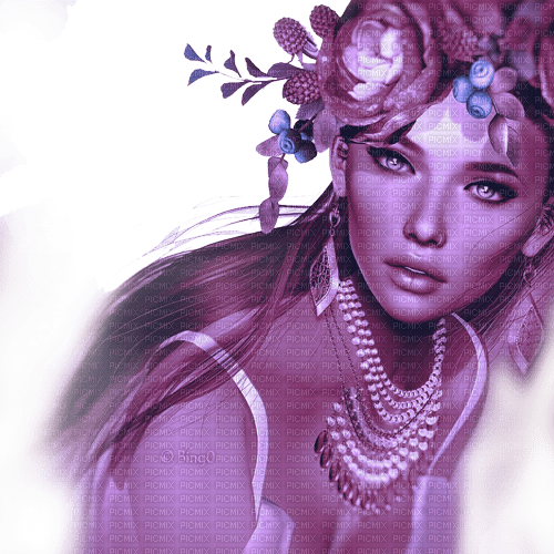 Y.A.M._Fantasy woman girl purple - kostenlos png