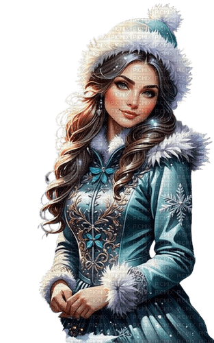 frau, woman, femme, winter, new year, christmas - png gratuito