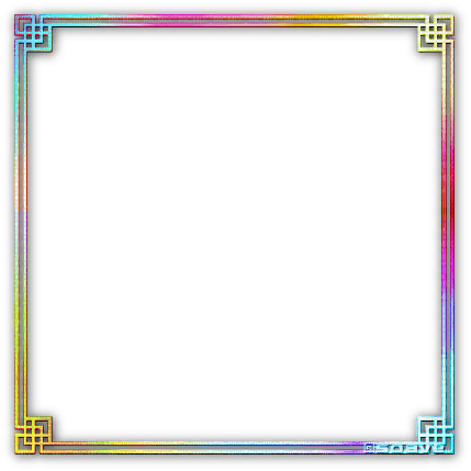 soave frame art deco vintage oriental rainbow - 免费PNG