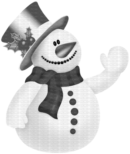 Snowman.White.Black - gratis png