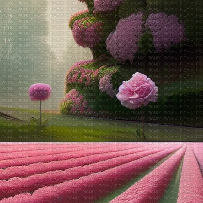 Carnations Field and Hedge - kostenlos png