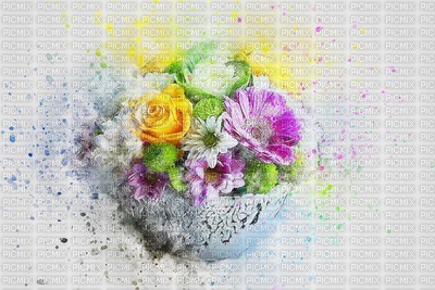 MMarcia aquarela flores fundo - ücretsiz png