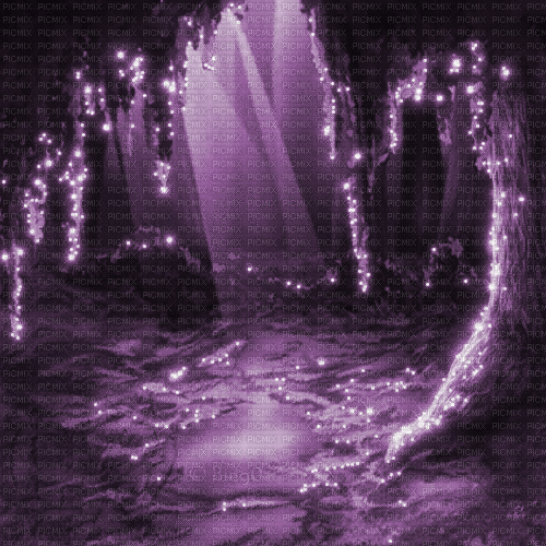 Y.A.M._Fantasy forest background purple - GIF เคลื่อนไหวฟรี