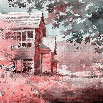 autumn house background animated kikkapink - GIF animado gratis