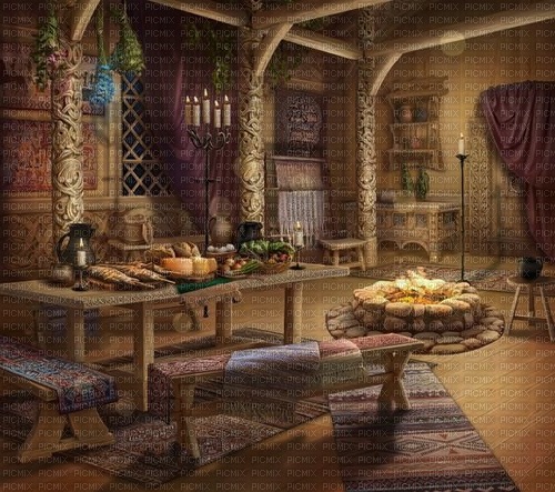 medieval food dining background - zadarmo png