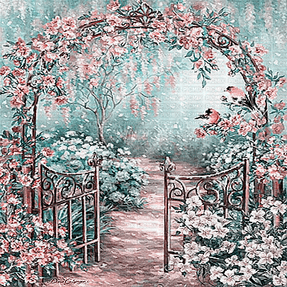 kikkapink background garden summer spring - Free animated GIF