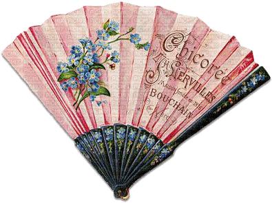 soave deco vintage victorian fan pink blue green - δωρεάν png