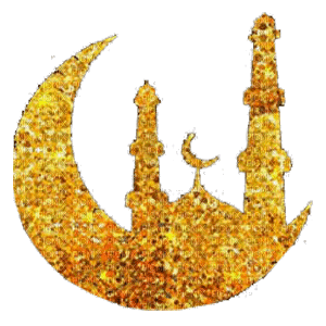 Islamic design - crescent and mosque of gold - Free animated GIF