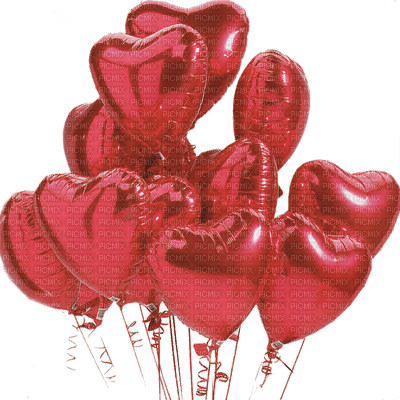 Kaz_Creations Red Heart Balloons - zadarmo png