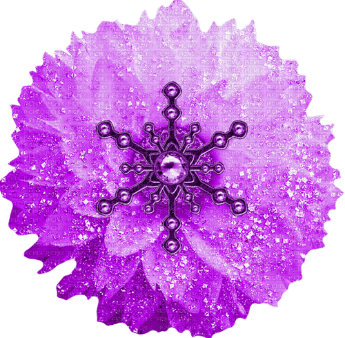 Snowflake.Glitter.Flower.Purple - Free PNG