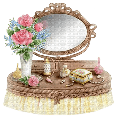 Kaz_Creations Deco Furniture Dressing Table Mirror - PNG gratuit