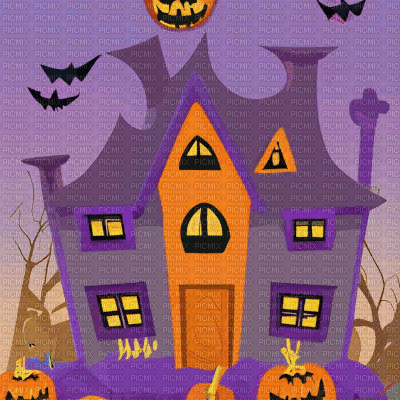 Haunted Halloween House - Free animated GIF