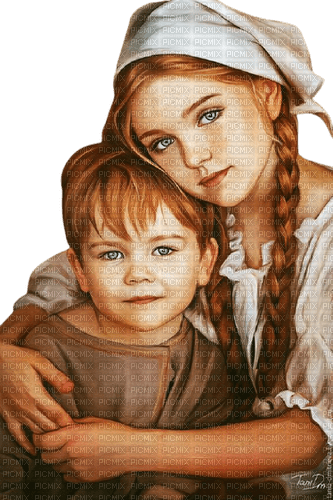 VanessaVallo _crea- vintage sister and brother - png grátis