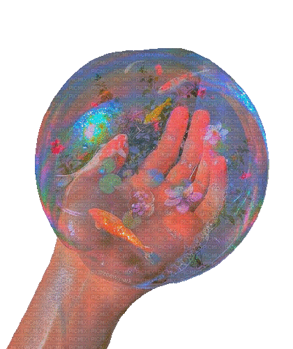 Glitter Hand Bubble - Kostenlose animierte GIFs