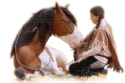 Rena Pferd Woman Indianerin Tier Horse - zadarmo png