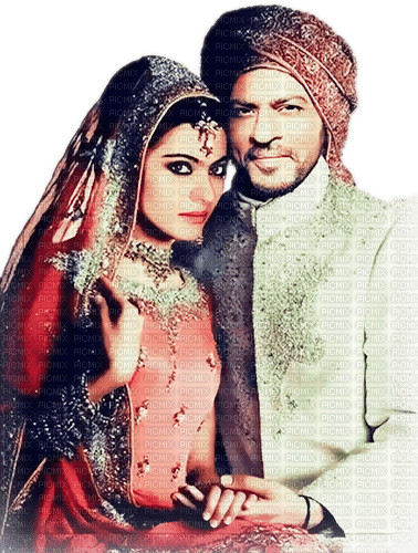 soave bollywood Shahrukh khan couple pink blue - darmowe png