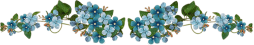 vintage frame border blue flowers - png ฟรี