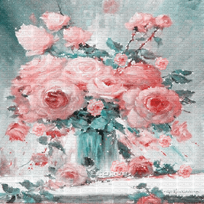 soave background animated vintage vase flowers - GIF animé gratuit