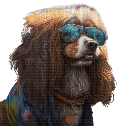 loly33 chien hippie - PNG gratuit