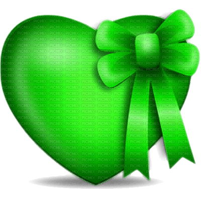 Kaz_Creations Deco Green Heart Love Ribbons Bows - Free PNG