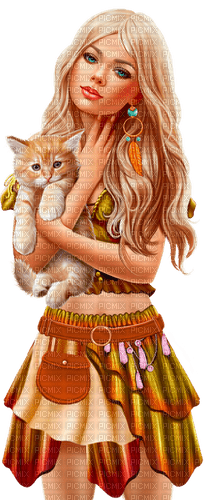 Woman. Cat. Leila - png grátis