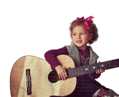 Kaz_Creations Baby 👶 Enfant Child Girl Guitar - png ฟรี