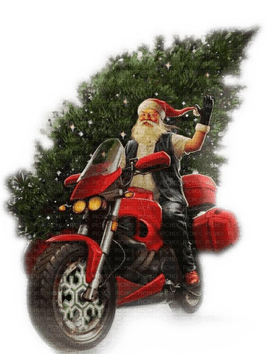 Rena Christmas Santa Nikolaus Motorrad - Free PNG
