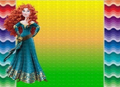 multicolore art image vagues couleur kaléidoscope princesse Merida Disney robe effet encre edited by me - png grátis