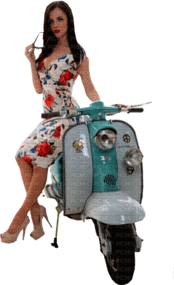 woman with motor scooter bp - безплатен png