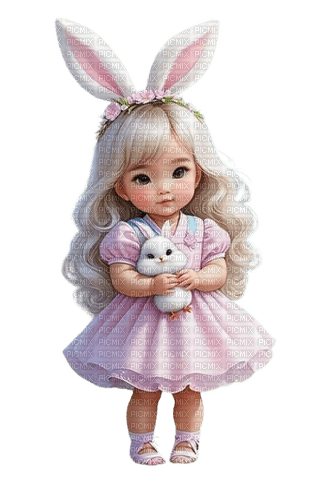 girl easter bunny - darmowe png