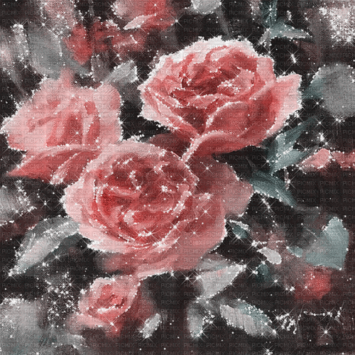 dolceluna pink roses glitter animated background - Free animated GIF