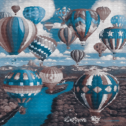 soave background animated hot air balloon - GIF animate gratis