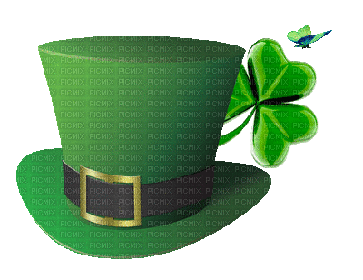 St Patrick-Irlande-chapeau-hat - GIF animé gratuit
