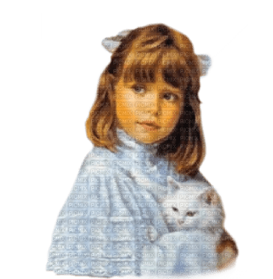 niña i gatito vintage  dubravka4 - png gratuito