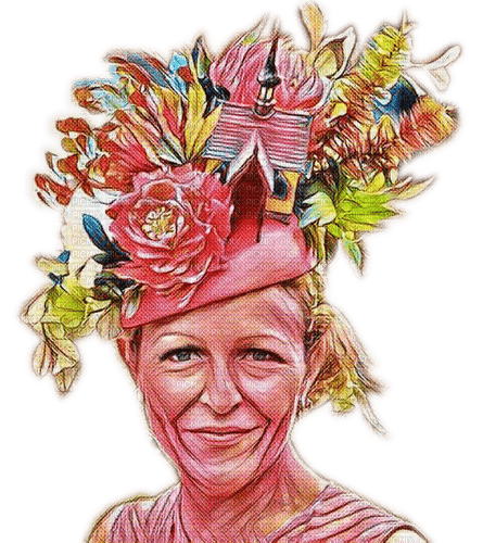 Rena Art Porträt Woman Frau Kunst Hut - фрее пнг