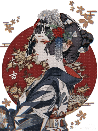 Anime geisha ❤️ elizamio - zadarmo png