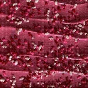 Pink red white background heart sprinkles on icing - besplatni png
