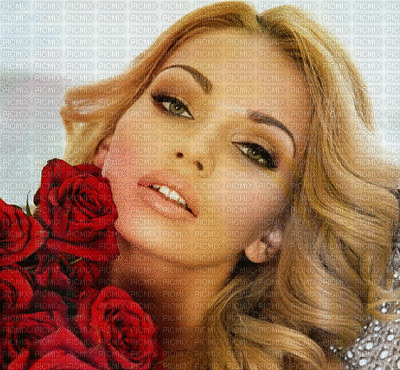 woman-roses!. - Gratis animeret GIF