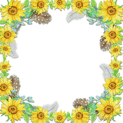 soave frame flowers sunflowers   yellow - gratis png
