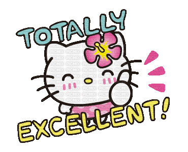 Totally excellent hello kitty cute kawaii mignon - GIF animado gratis