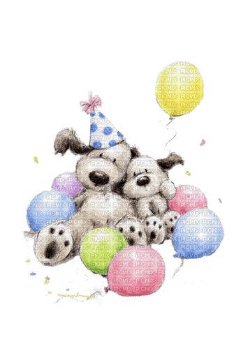 Party, Ballons, Hündchen - ücretsiz png