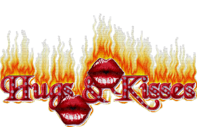 text hugs kisses friends gif fire - Бесплатный анимированный гифка