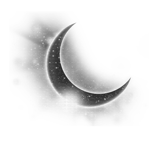 Y.A.M._Fantasy moon, sky, clouds black and white - png ฟรี