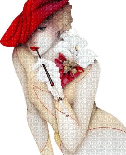 Woman retro Red White Beige - Bogusia - фрее пнг