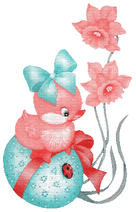 soave easter deco animated eggs  pink teal - 免费动画 GIF