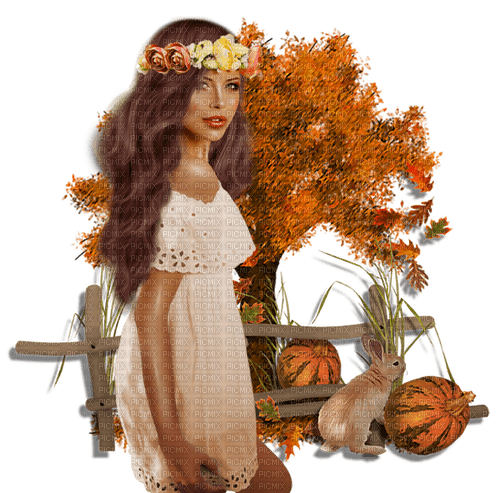 Woman. Fall. Autumn. Leila - бесплатно png
